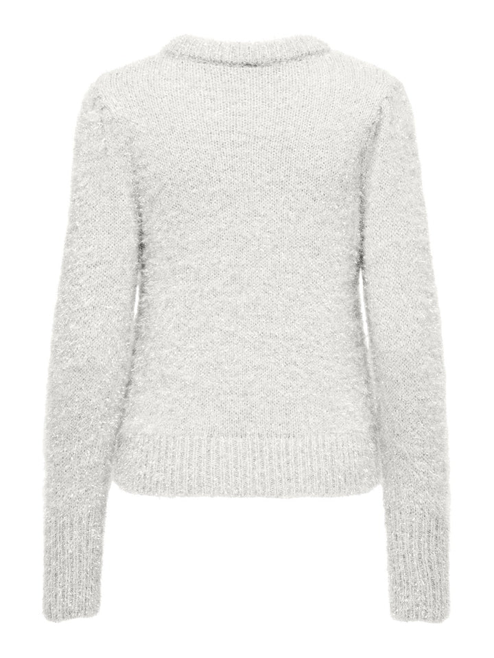 Onlanni Ls Glitter Puff O-neck Knt - Zilverkleurig