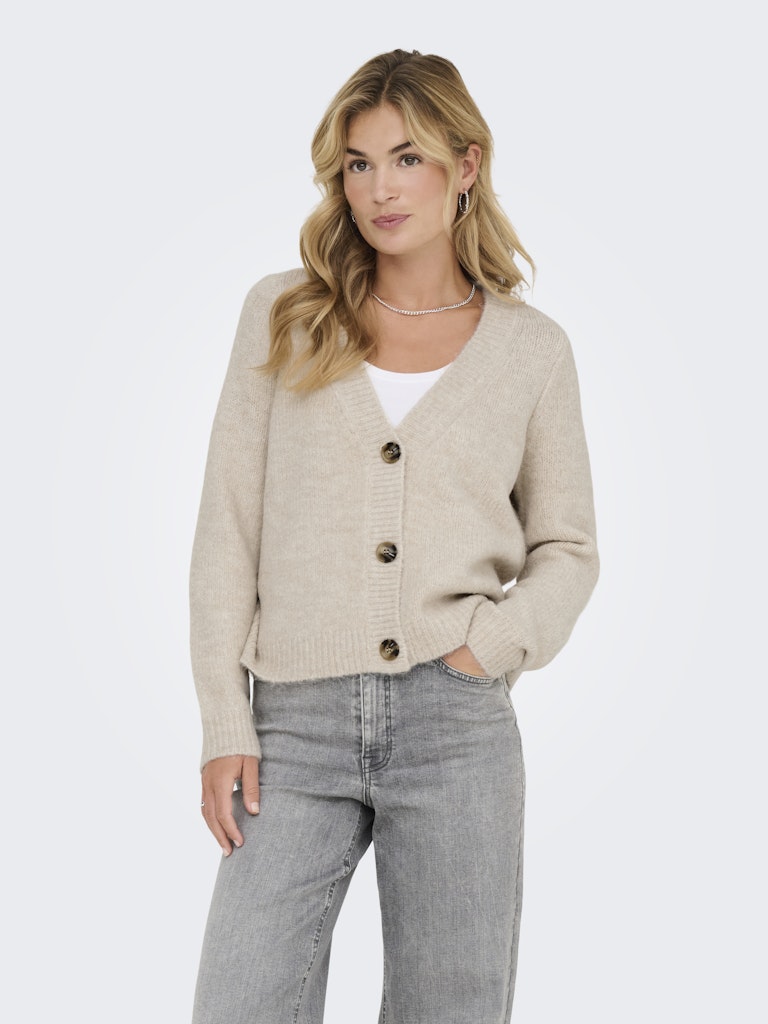 Onlzoey L/s Regular Cardigan Knt Noos - Beige