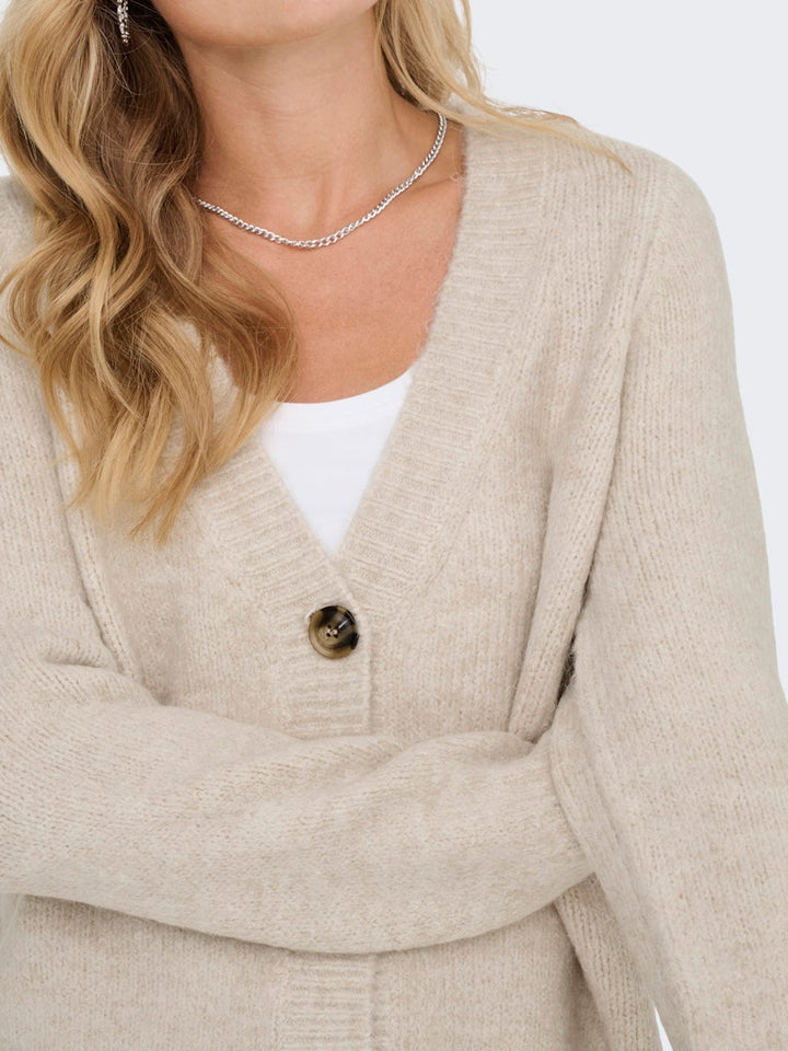 Onlzoey L/s Regular Cardigan Knt Noos - Beige