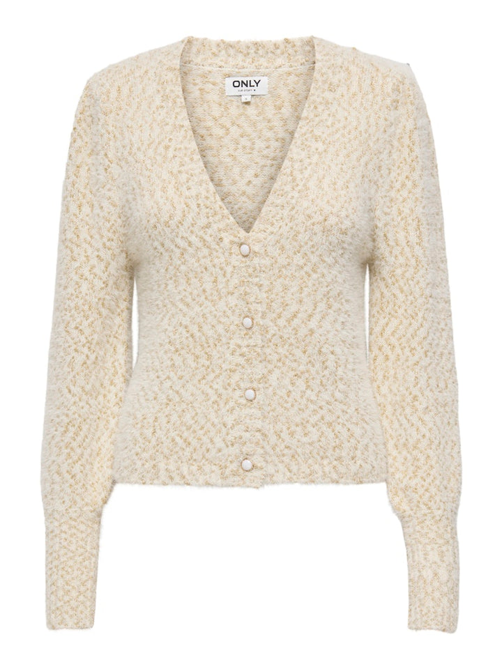Onlrosette Ls Cardigan Cs Knt - Ecru Dessin