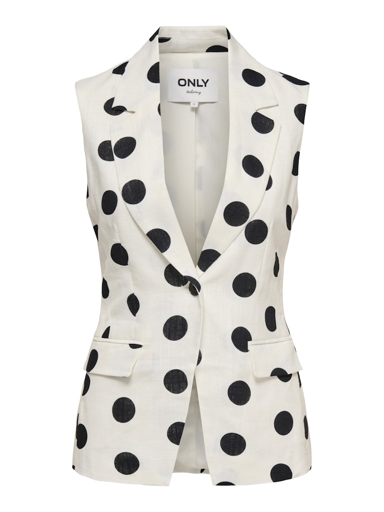 Onlviesta S/l Linen Bl Waistcoat Tlr - Wit Dessin