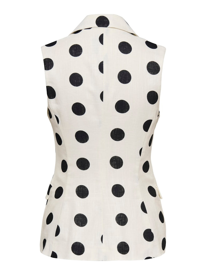 Onlviesta S/l Linen Bl Waistcoat Tlr - Wit Dessin
