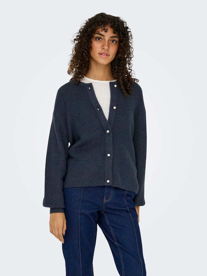 Jdylumi Life L/s Button Cardiga Knt Noos - Navy