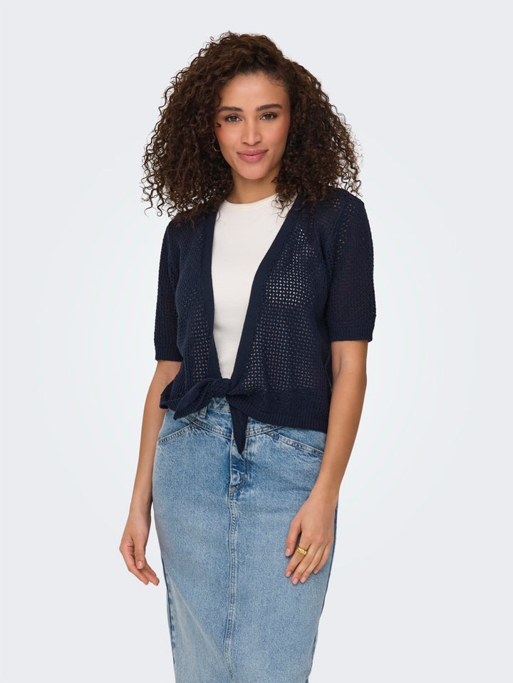 Jdymehedi 2/4 Short Tie Cardigan Knt - Navy