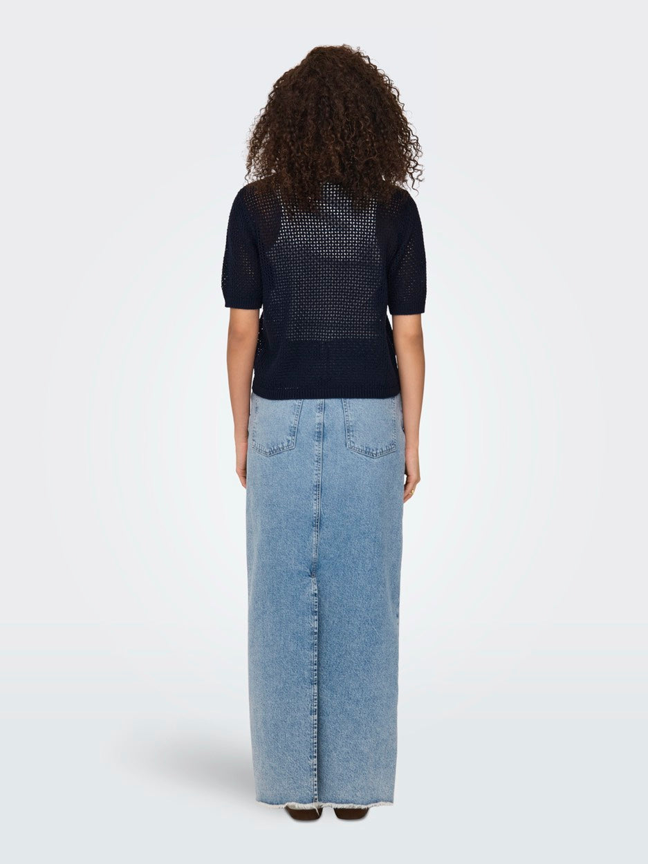 Jdymehedi 2/4 Short Tie Cardigan Knt - Navy