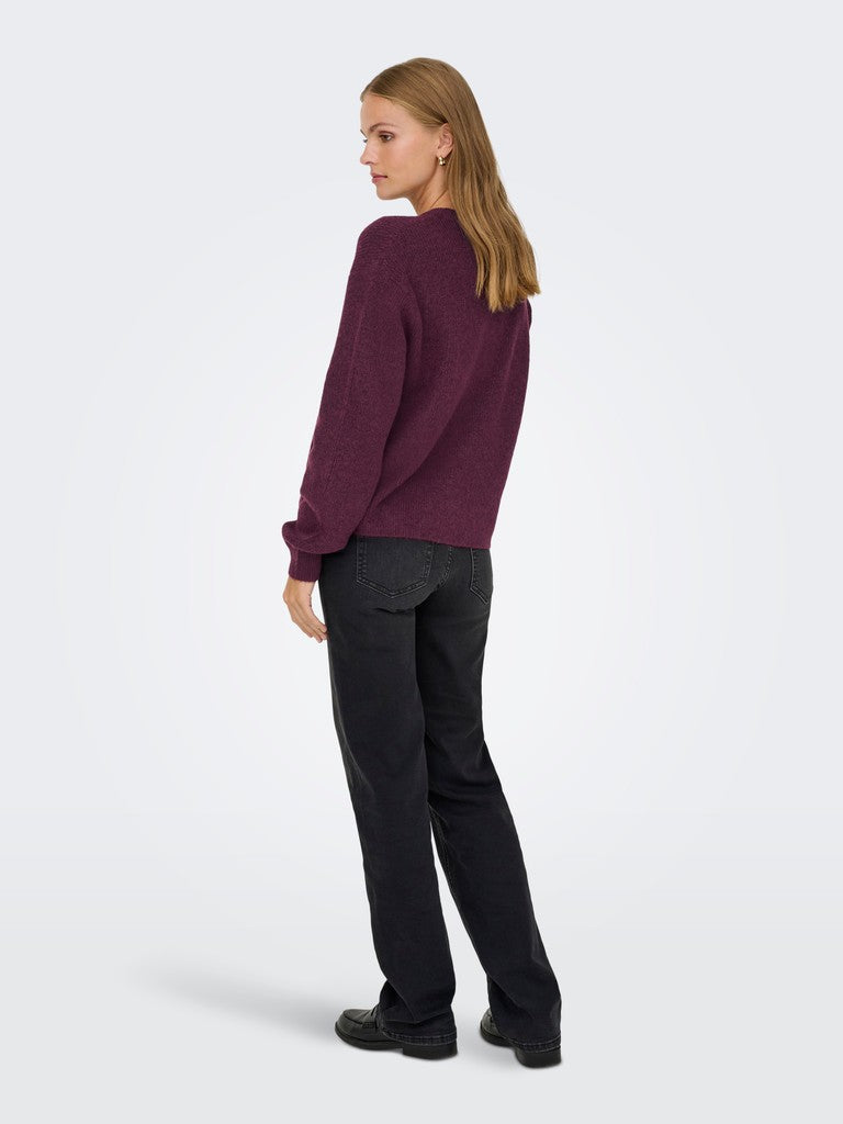Jdylumi L/s Button Cardiga Knt Noos - Bordeaux