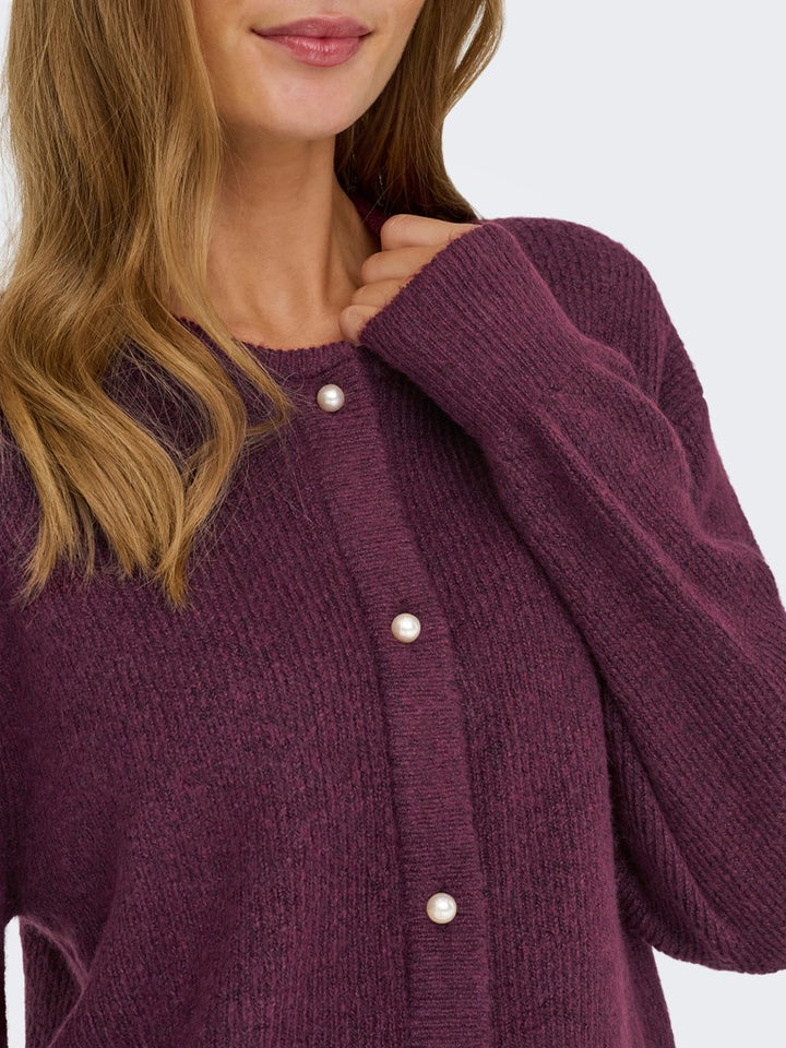 Jdylumi L/s Button Cardiga Knt Noos - Bordeaux