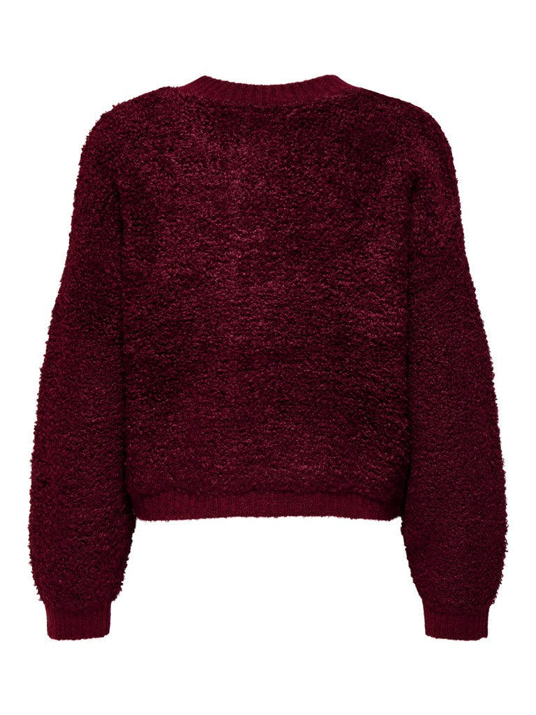 Jdyeira Life L/s Oneck Cardigan Knt Noos - Bordeaux