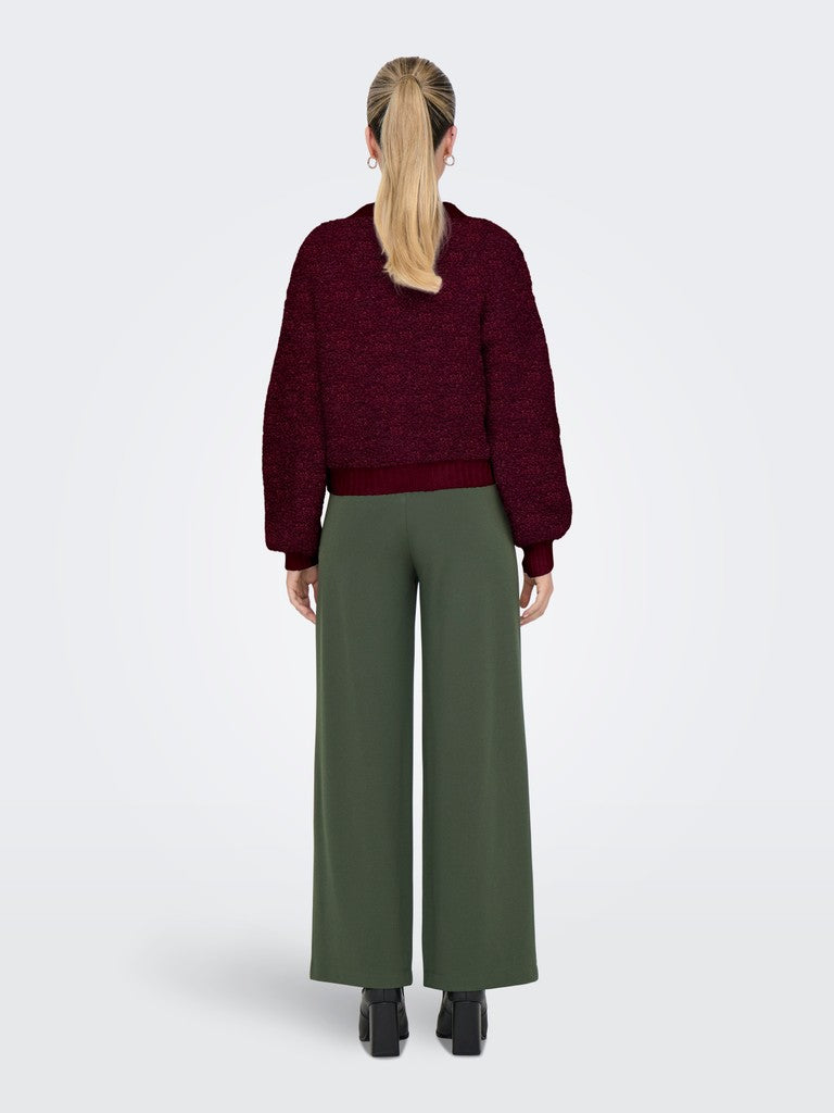 Jdyeira Life L/s Oneck Cardigan Knt Noos - Bordeaux