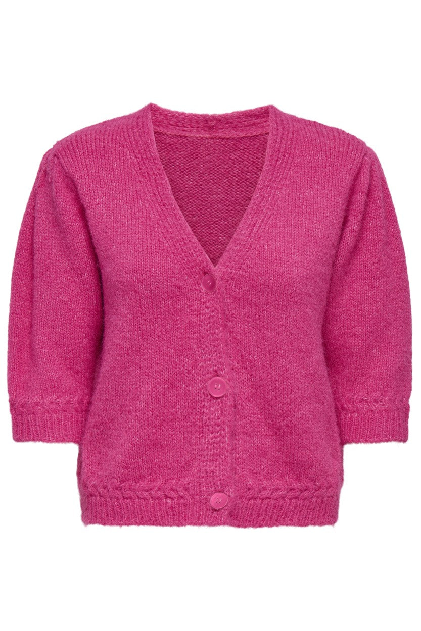 Onlstarla Ss V-neck Cardiga Cc Knt - Fuchsia