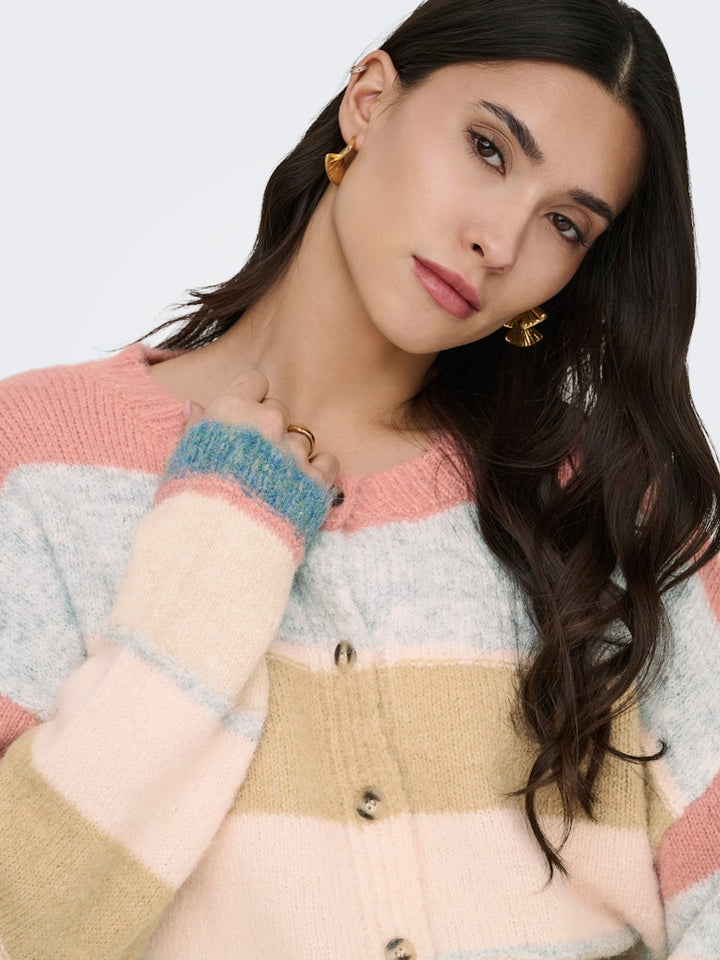 Jdycassidy Life L/s O-neck Cardigan Knt - Roze Dessin