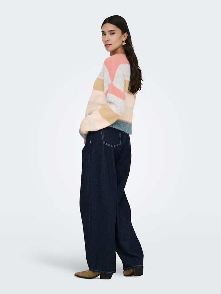 Jdycassidy Life L/s O-neck Cardigan Knt - Roze Dessin
