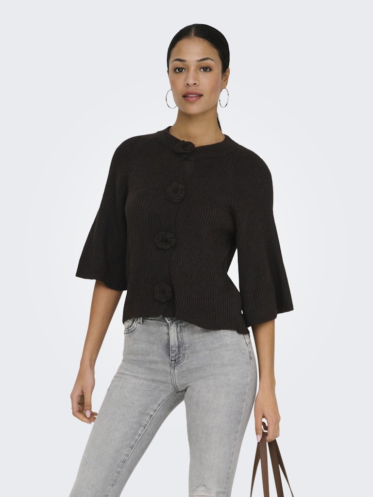 Jdyhailey 3/4 Rose Cardigan Knt - Bruin