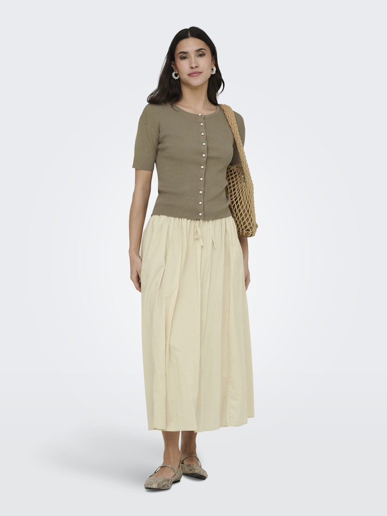 Jdygaby 2/4 O-neck Pearl Cardigan Knt - Taupe