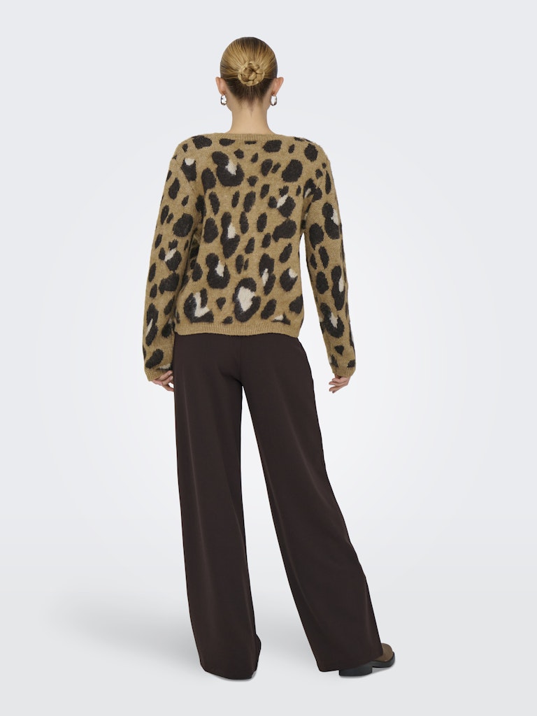 Jdykayla Life L/s Jacq O-neck Cardi Knt - Bruin Dessin