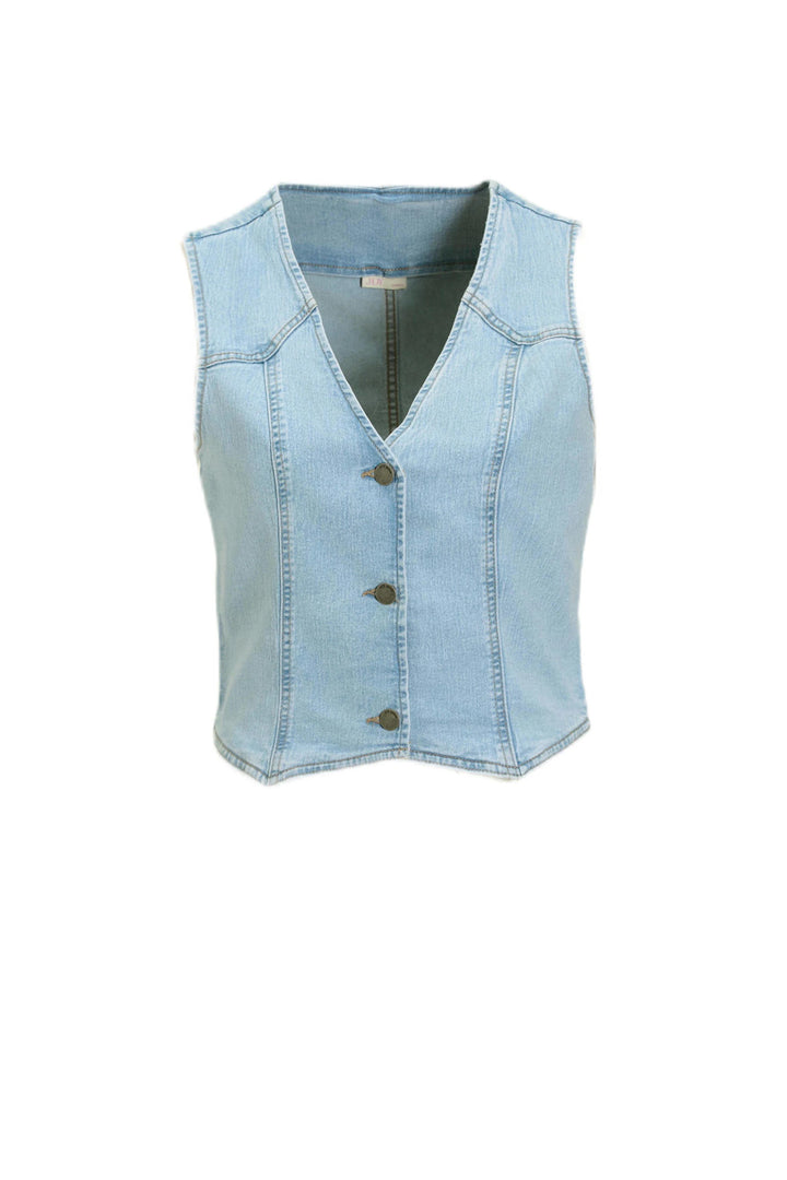 Jdyclaudia Sl Waistcoat Dnm - Blue Denim