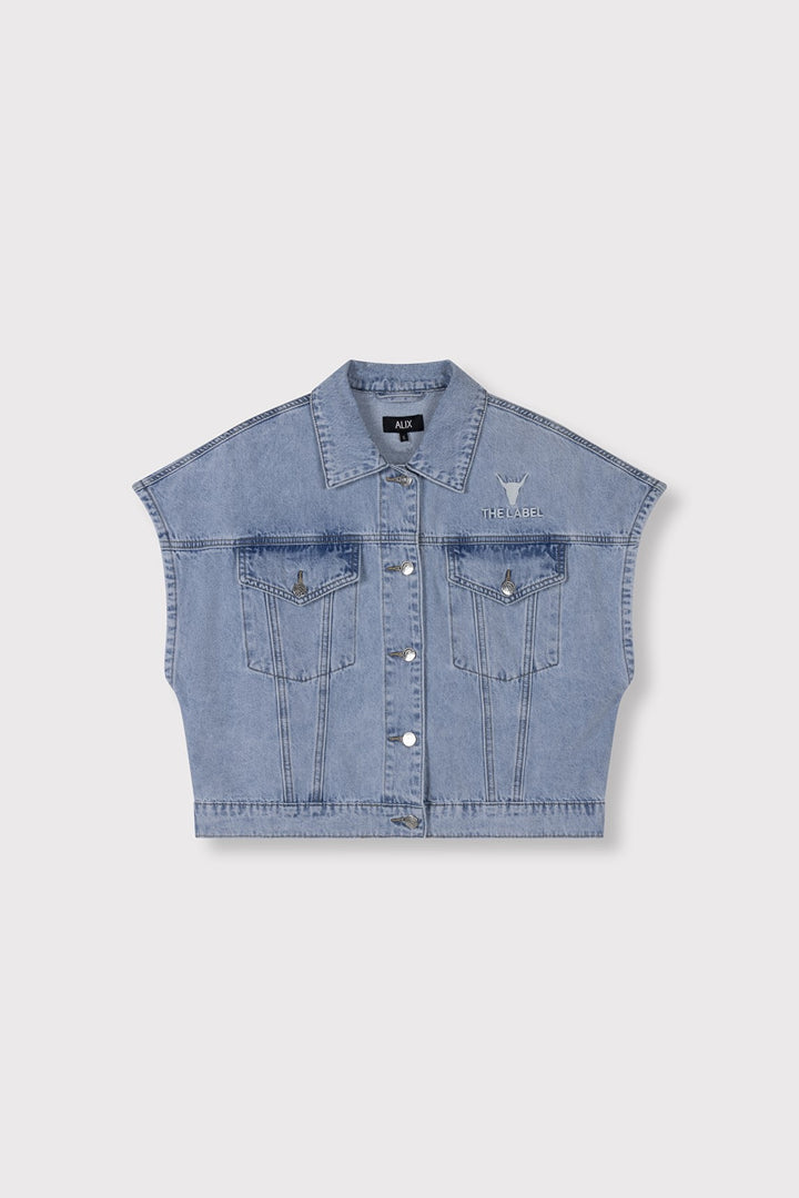 Soft Denim Waist Coat - Blue Denim