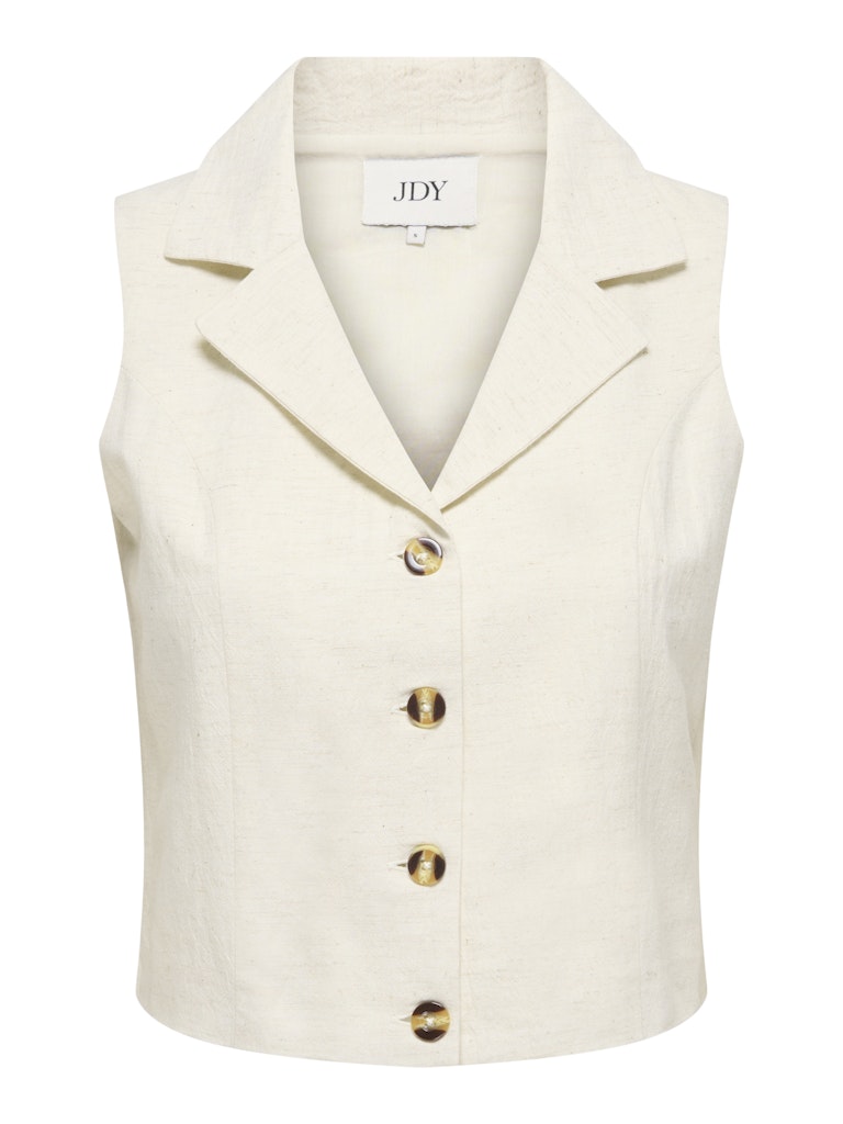 Jdymilan Linen S/l Waistcoat Tlr - Beige