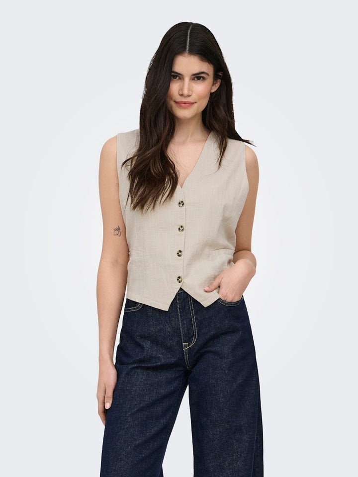 Onltizana Cotton Vest Top Wvn Noos - Beige