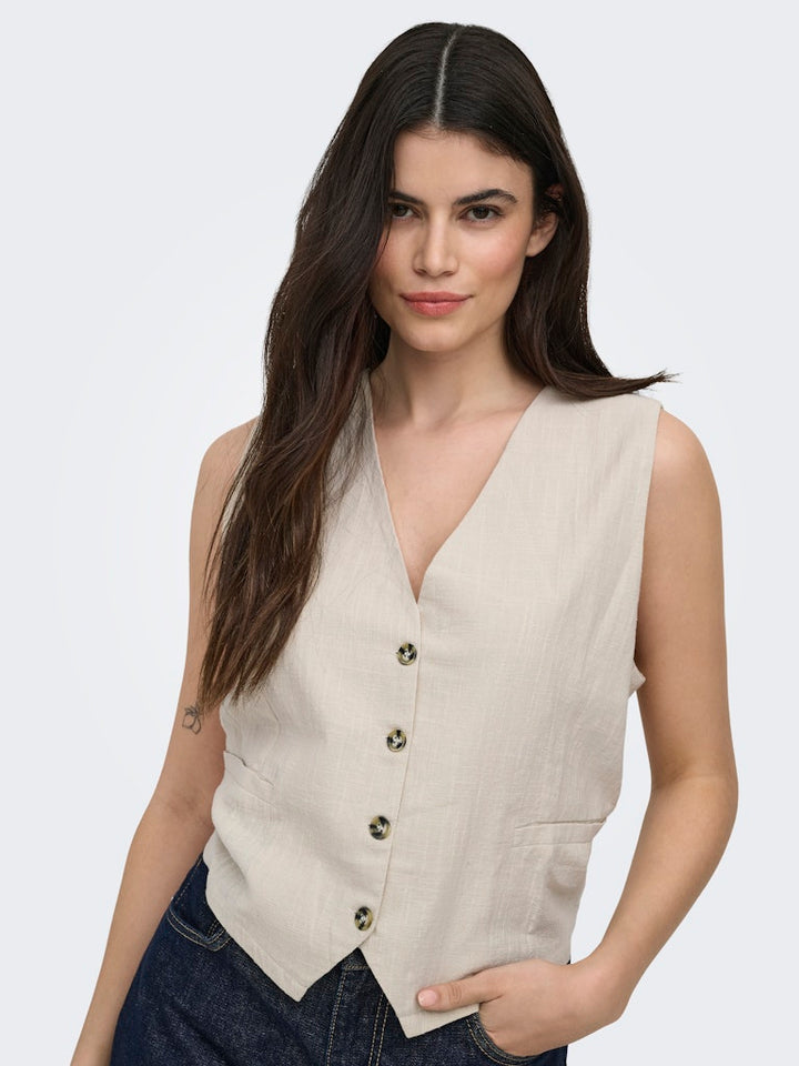 Onltizana Cotton Vest Top Wvn Noos - Beige