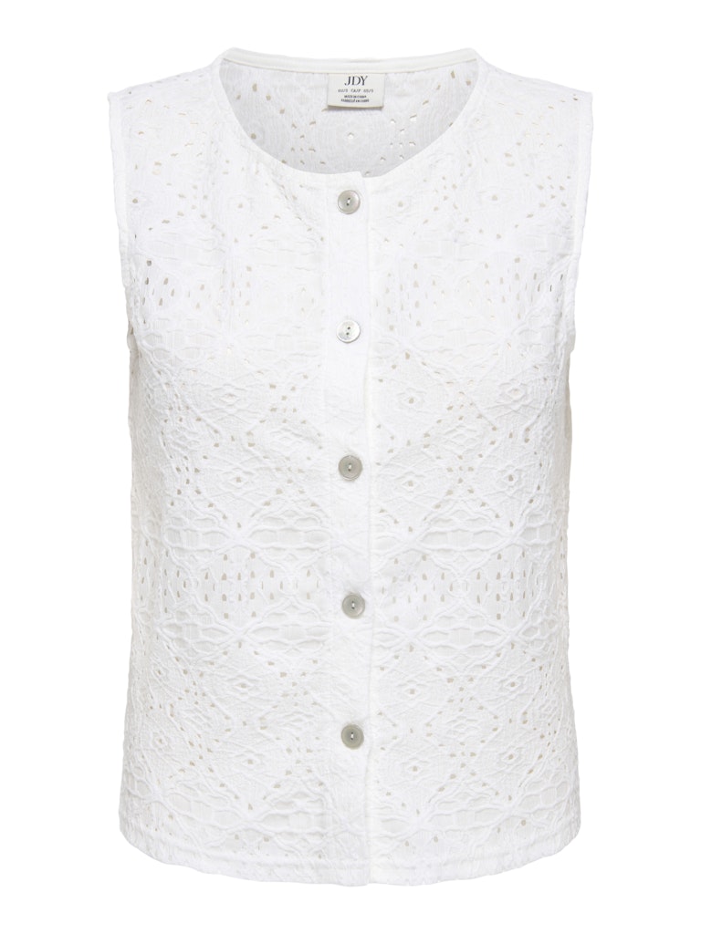 Jdynulle Life S/l Button Top Jrs - Wit Dessin