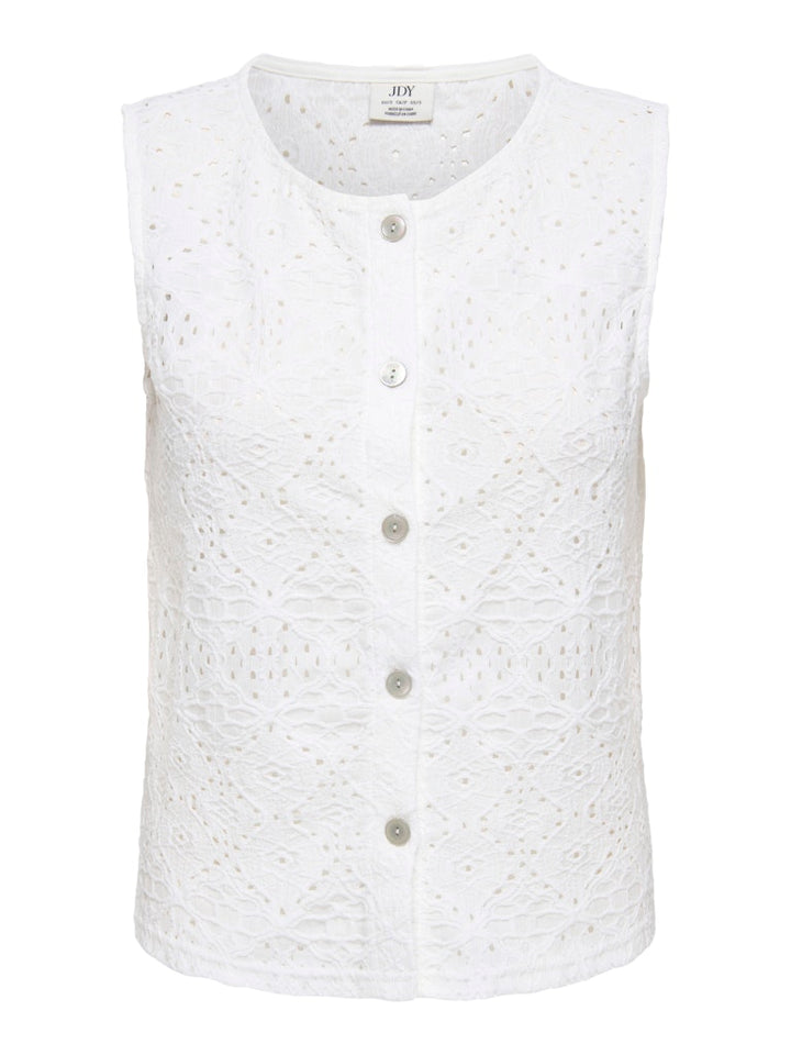Jdynulle Life S/l Button Top Jrs - Wit Dessin