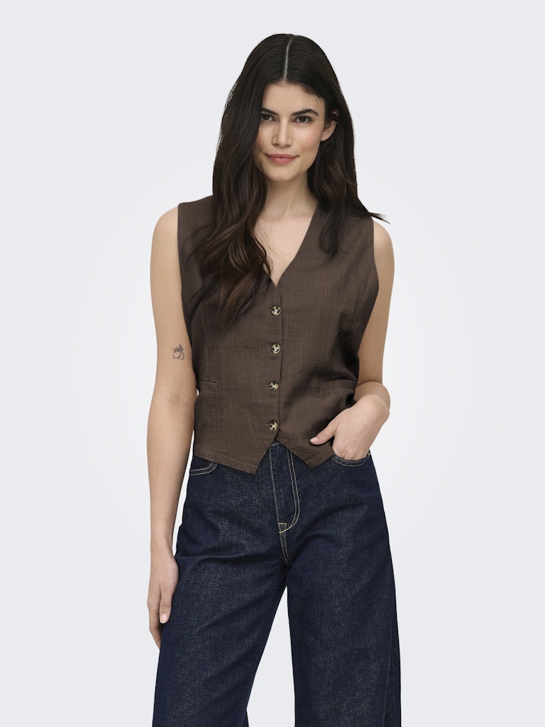 Onltizana Cotton Vest Top Wvn Noos - Bruin