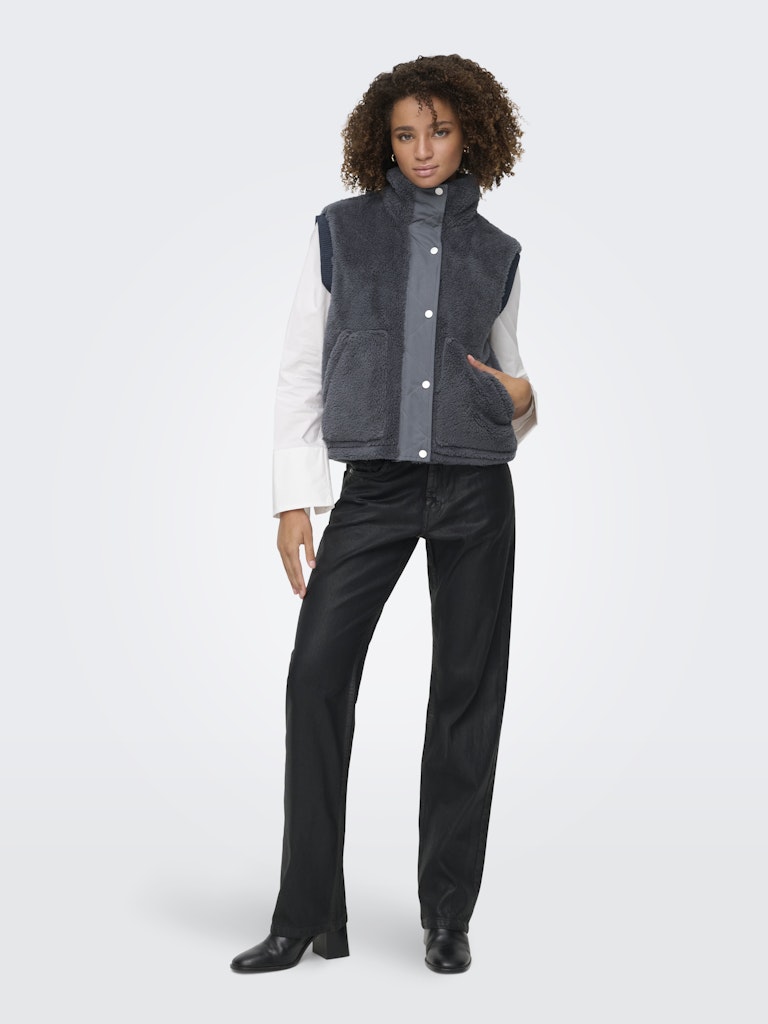 Onlbari Life Teddy Waistcoat Bf Otw - Antraciet