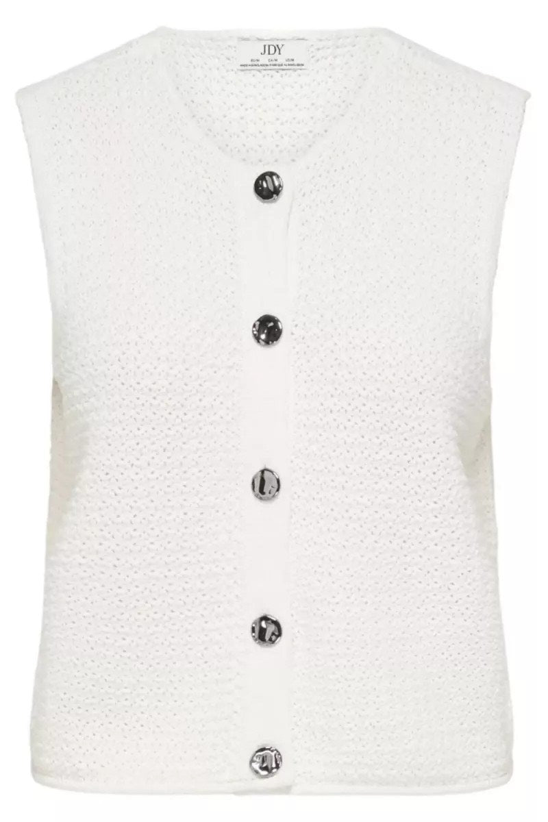 Jdymartha S/l O-neck Vest Knt - Off-white