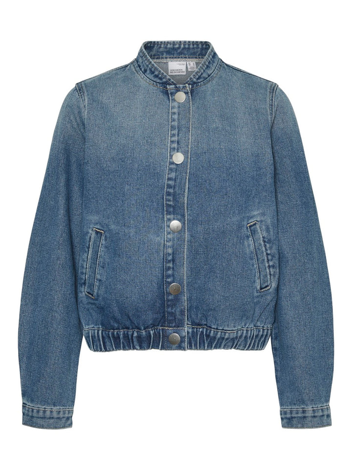 Vmmira Ls Bomber Denim Jac - Blue Denim