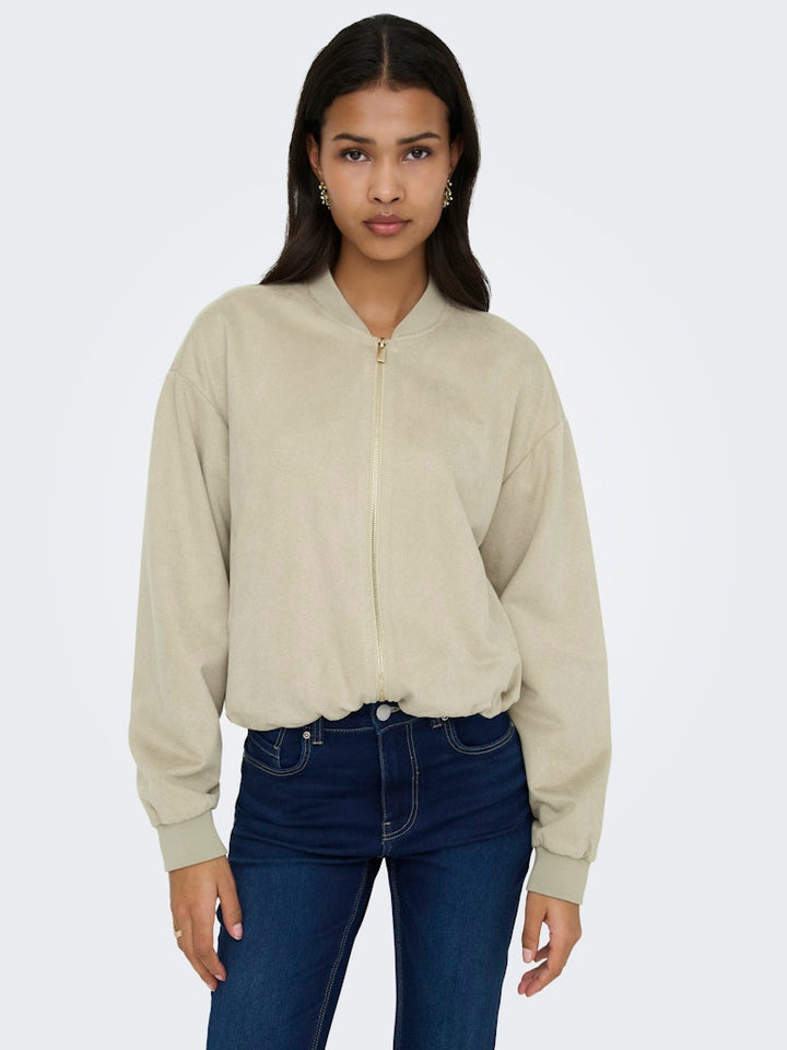 Onlmavi Life Ls Faux Suede Bomber Cc Pnt - Zand