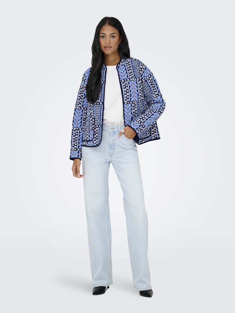 Jdymason L/s Quilted Shacket Wvn - Navy