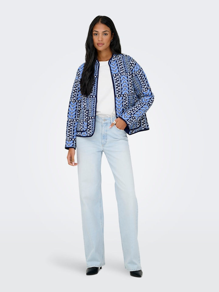 Jdymason L/s Quilted Shacket Wvn - Navy