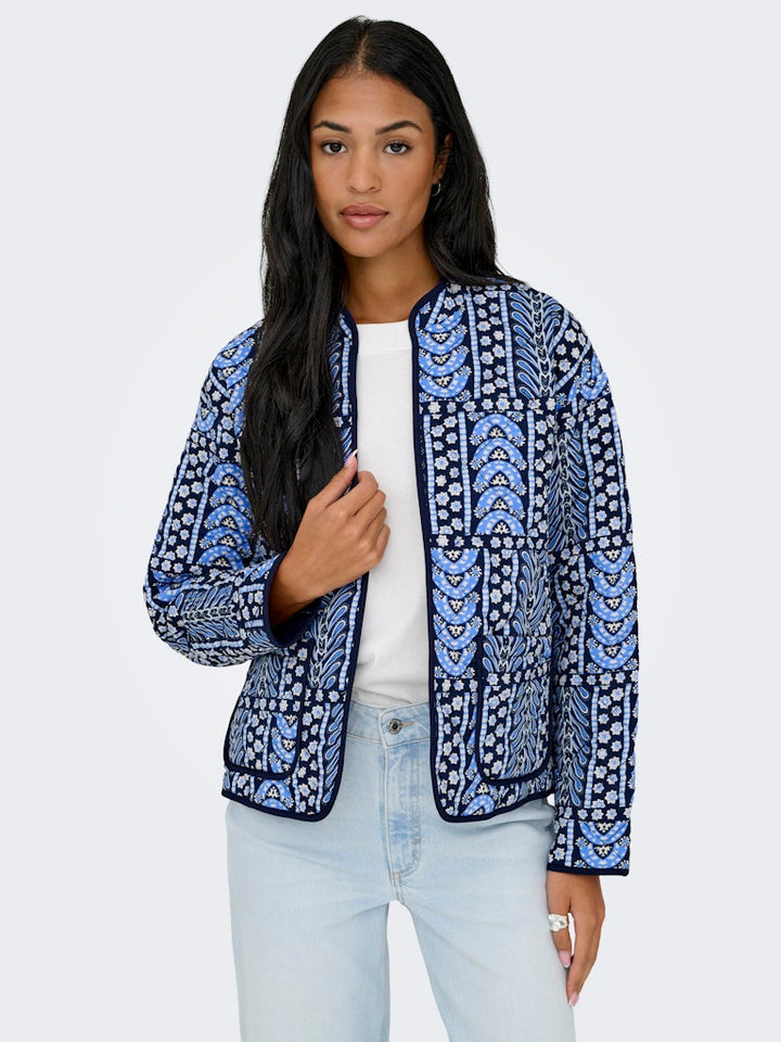 Jdymason L/s Quilted Shacket Wvn - Navy