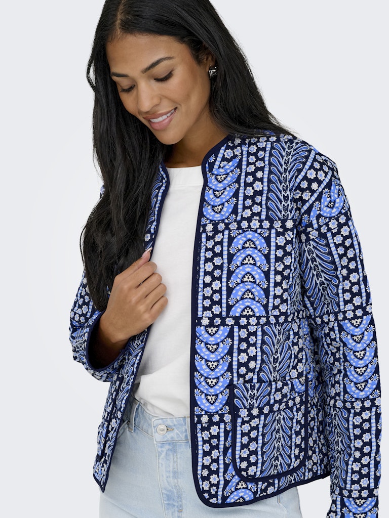 Jdymason L/s Quilted Shacket Wvn - Navy