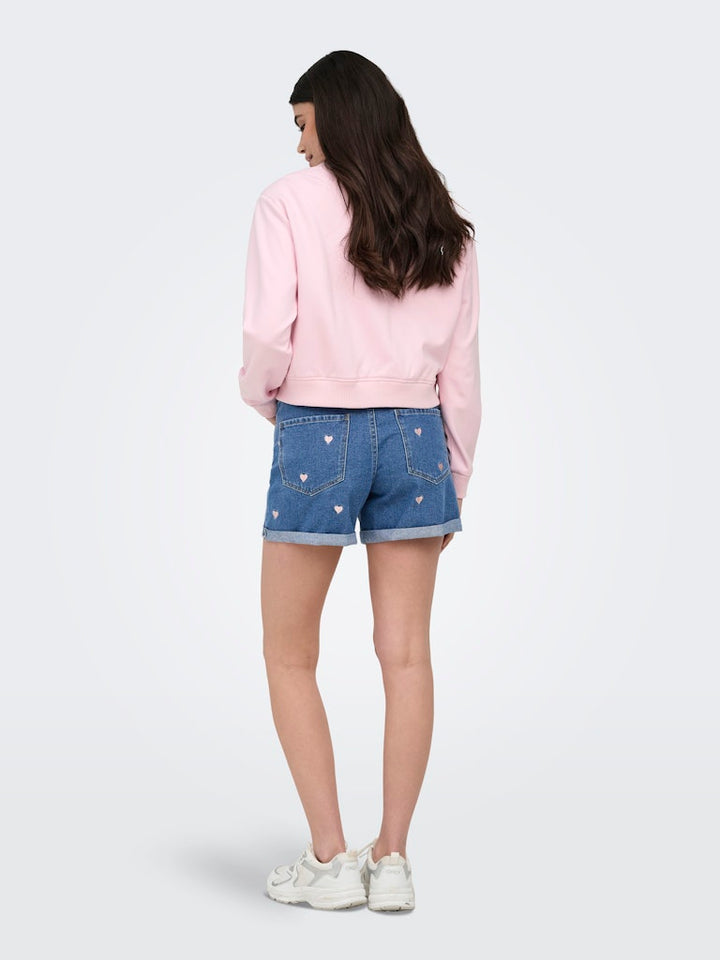 Onlpoptrash L/s Short Bomber Pnt - Fuchsia