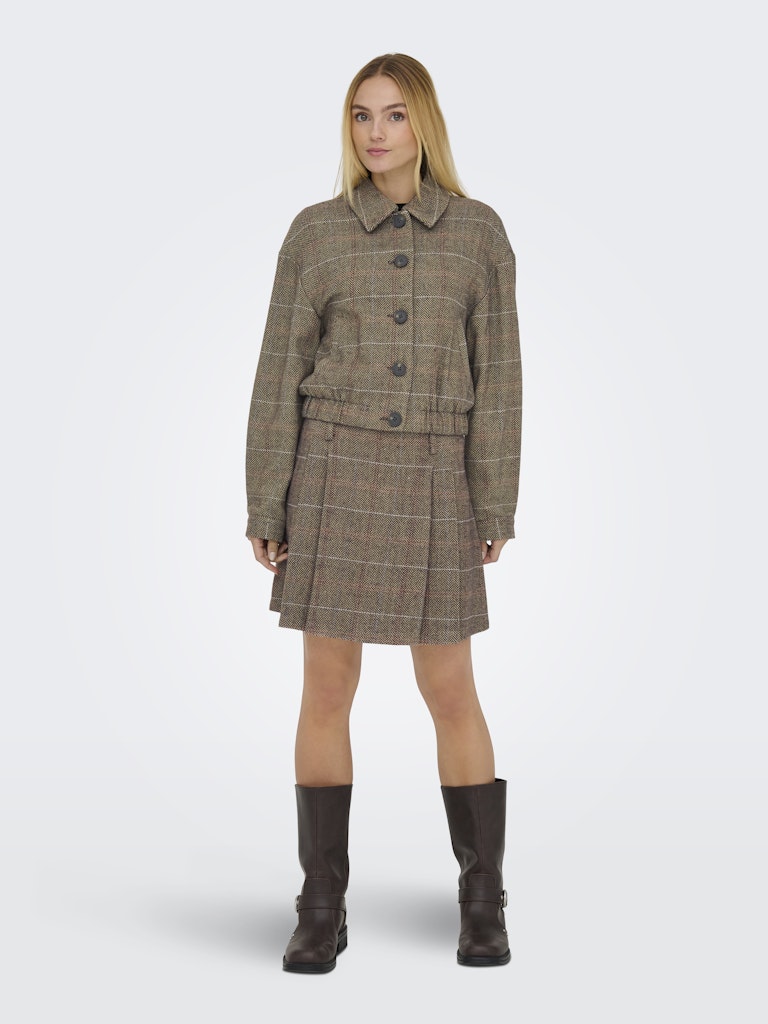 Onlricca Life Check Jacket Otw - Bruin Dessin