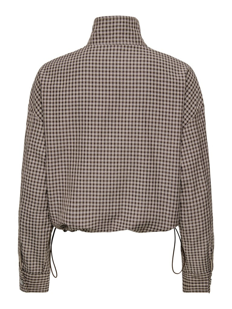 Jdyumi L/s Check Jacket Wvn Exp - Bruin Dessin