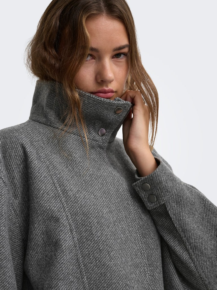 Onlasta High Collar Bomber Jacket Otw - Grijs