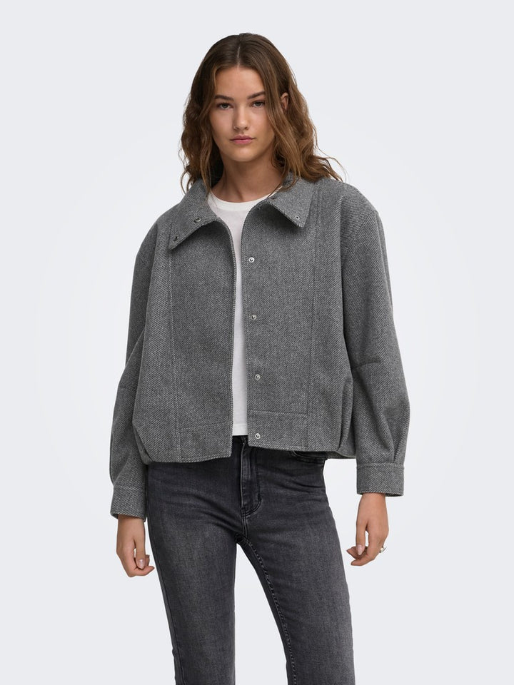 Onlasta High Collar Bomber Jacket Otw - Grijs