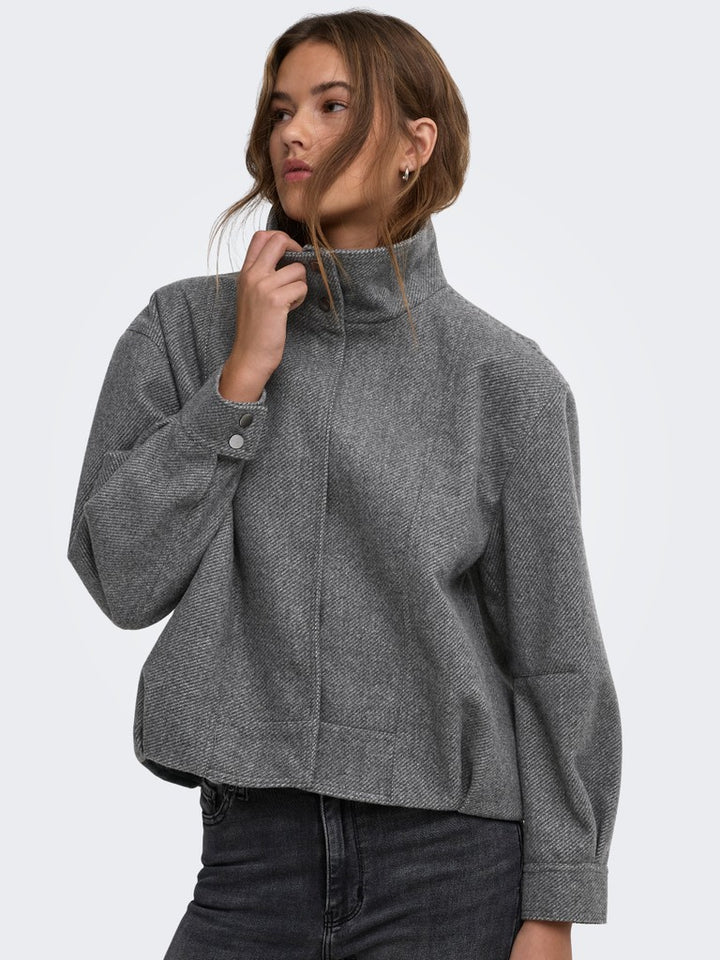 Onlasta High Collar Bomber Jacket Otw - Grijs