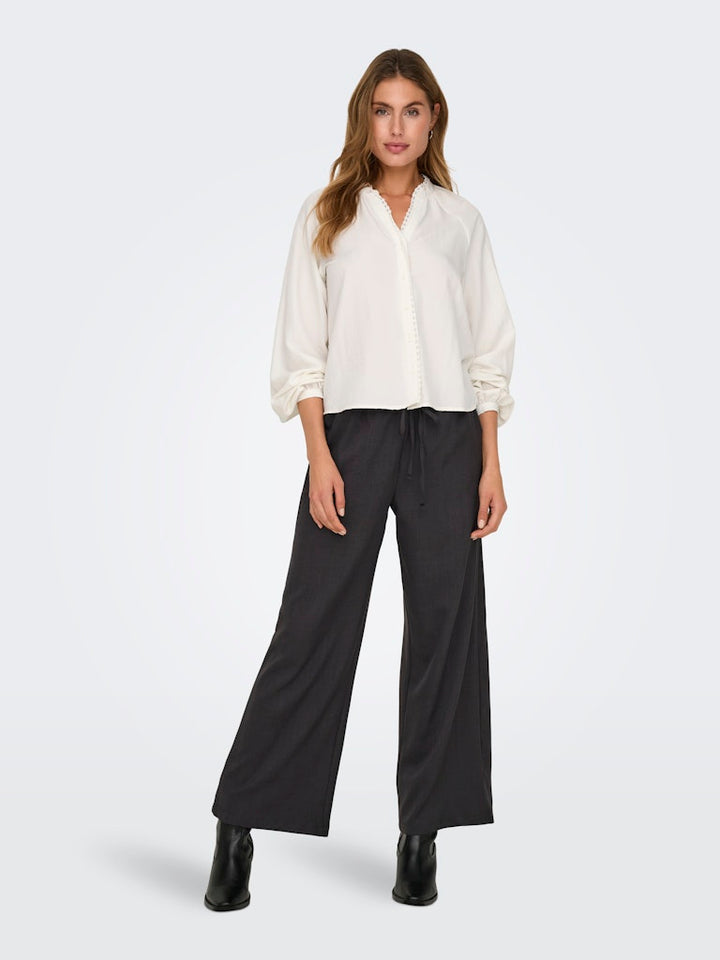 Jdyloli L/s Lace Shirt Wvn Dia - Off-white