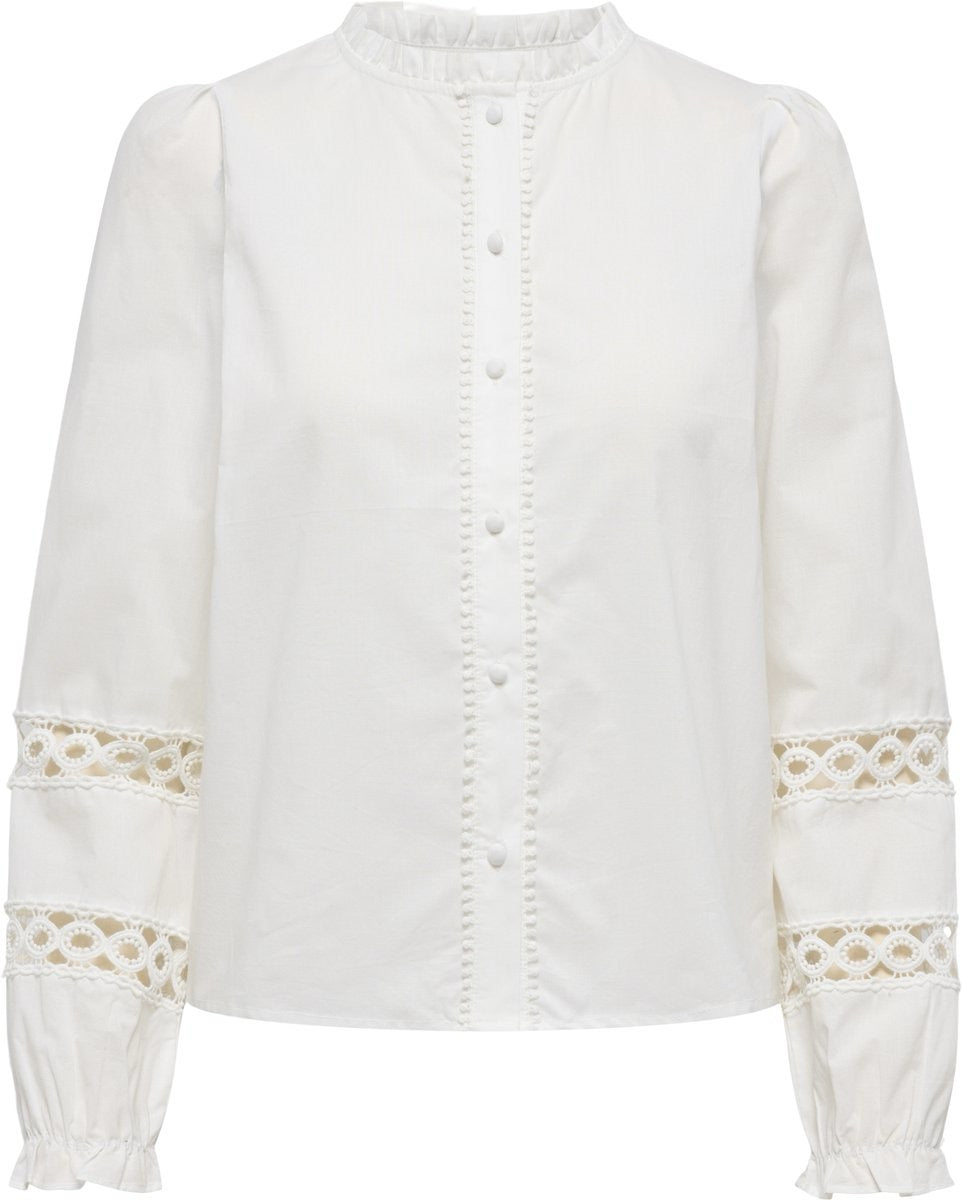 Onltua L/s Detail Shirt Wvn Cs - Off-white