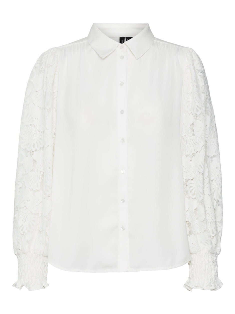 Vmcabena L/s Shirt Wvn Btq - Off-white