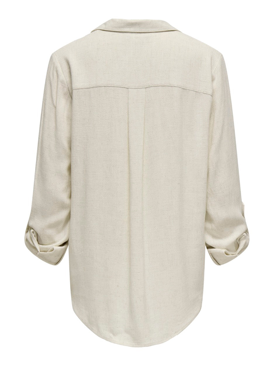 Onlyasmin-siesta Ls Linen Bl Shirt - Zand