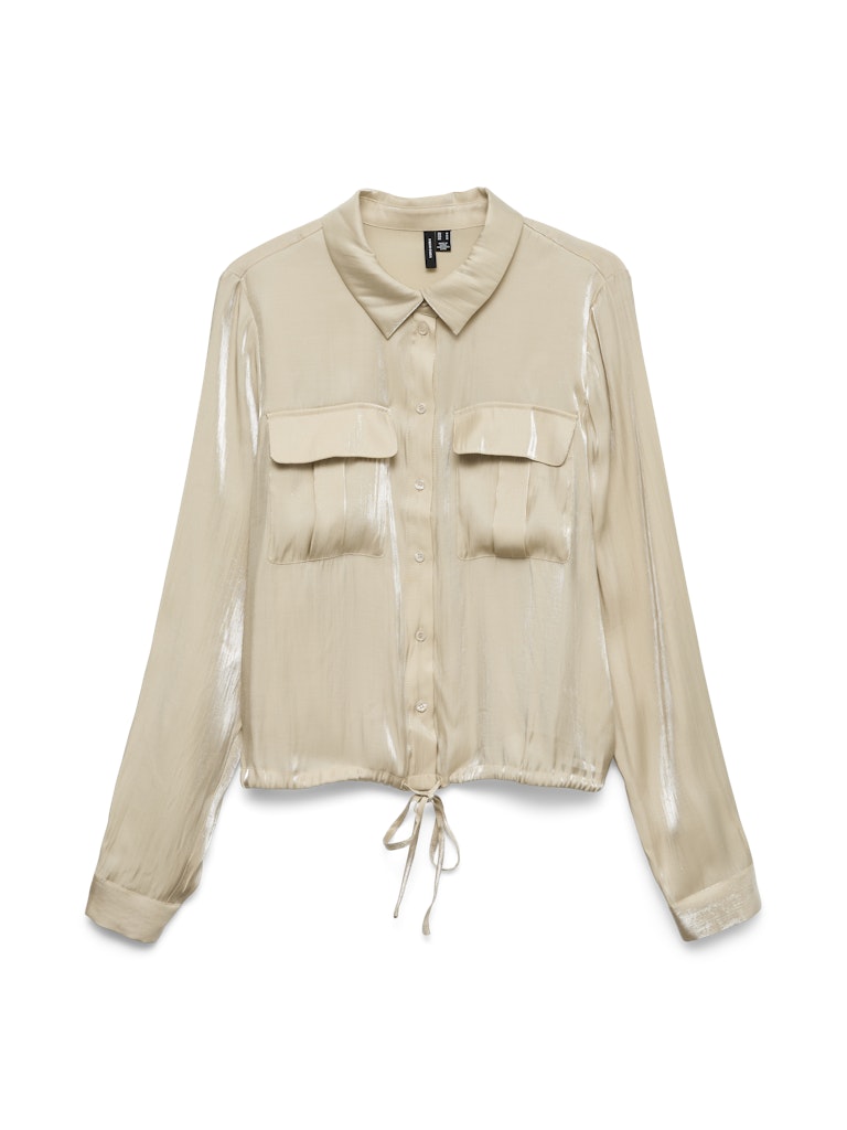 Vmmarys Liva Ls Tie Shirt Wvn Lcs - Zand