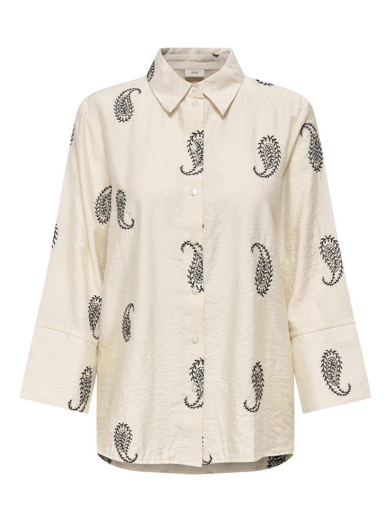 Jdythea 7/8 Embroidery Shirt Wvn - Ecru Dessin
