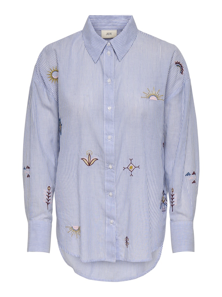 Jdypaige L/s Loose  Emb. Shirt Wvn - Wit Dessin