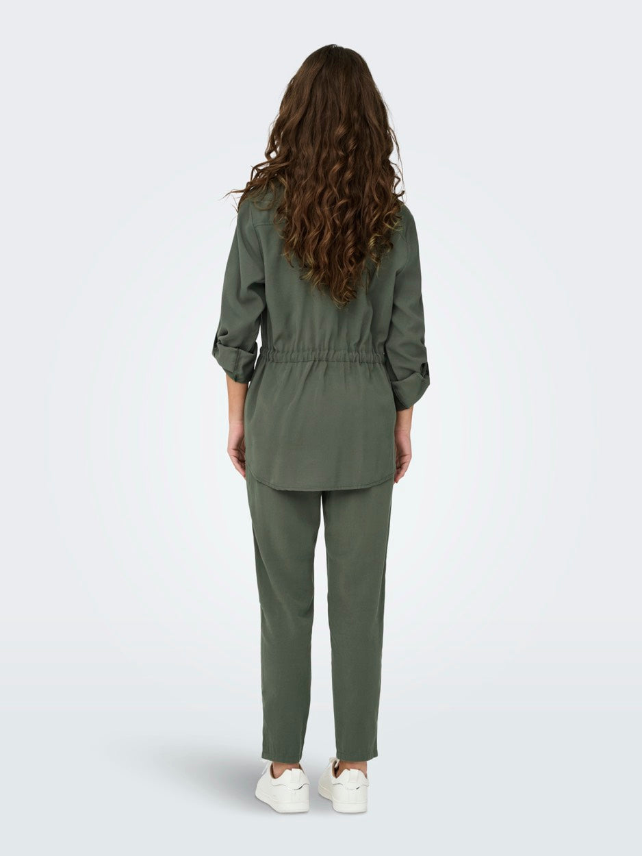 Onlaris Life 4/5 Fem Cargo Jacket C - Donkergroen