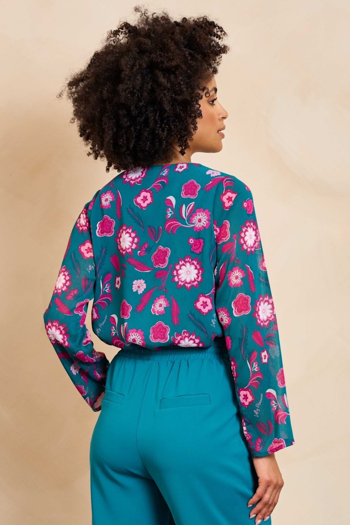 Blouse Meva - Groen Dessin